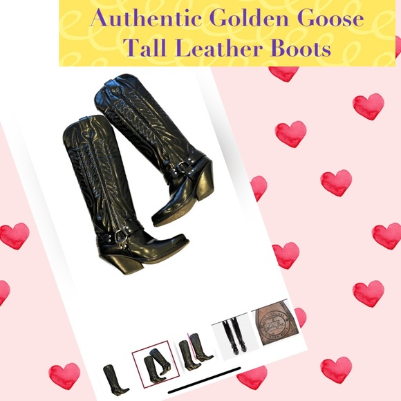 ☀️✨🧿🔥GOLDEN Goose Deluxe Limited Edition Tall Cowboy Boots Size 38🔥🔥🌞 - Picture 3 of 16
